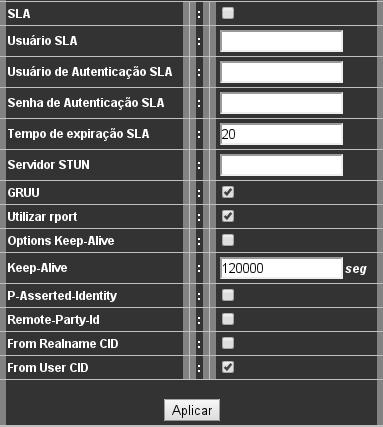 Autenticar Registro Se selecionado, o campo indica a obrigatoriedade de senha para o registro no dispositivo.