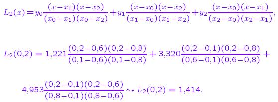 Polinômios de Lagrange Exemplo: Calcular L 2 (0,2) a partir da tabela Para n = 2: Sendo f(0,2) = e 2.0,2 1,492. Erro menor que L 1 (0,2).