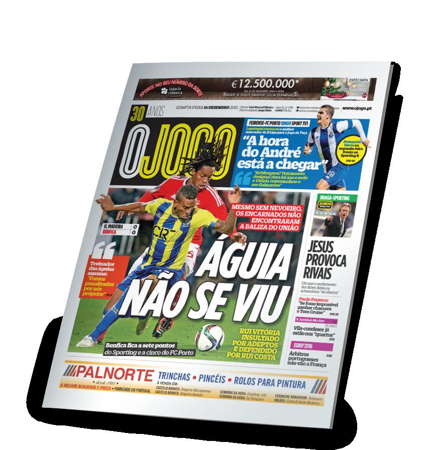 CONDIÇÕES GERAIS O Jornal O JOGO, reserva-se o direito de rejeitar a publicidade que não esteja em harmonia com a sua orientação, ou de adiar qualquer inserção, sempre que as circunstâncias o exijam.