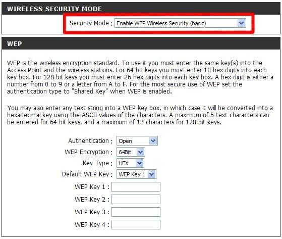 10- Caso deseje que sua rede sem fio tenha uma senha de segurança, no campo Wireless Security Mode vamos realizar essa configuração.