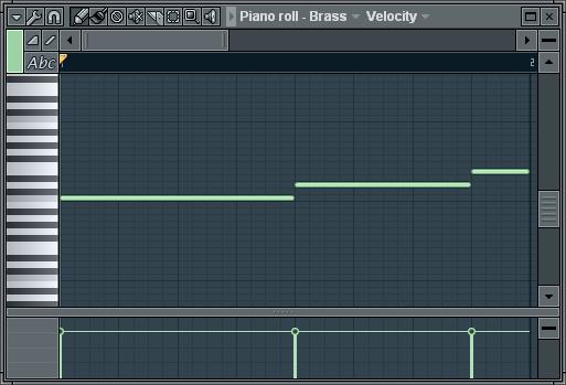 Abra o piano roll do Brass e aperte a tecla Z do seu teclado e veja qual nota pisca, nessa nota você coloca a primeira nota e