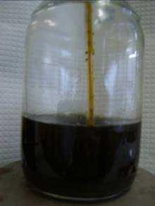 resina Amberlyst 15: (1) início, (2) final; (c) banho de óleo usado na sililação das amostras. T = 70ºC, metanol:oau=30:1.