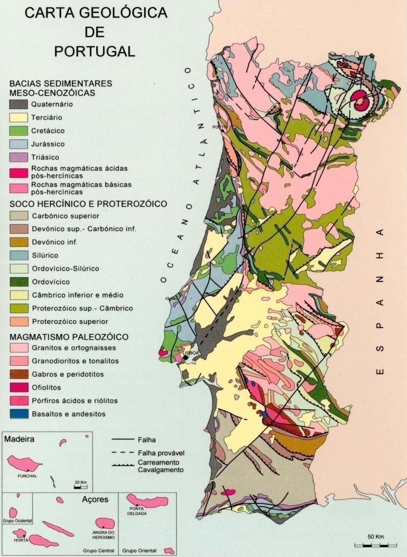 Embora a área terrestre de Portugal seja relativamente pequena a sua diversidade geológica é enorme. -a área terrestre incluindo ilhas são cerca de 92.