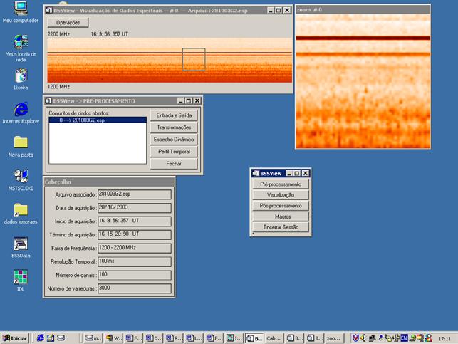 BSSView Software de visualização e tratamento de imagens de espectros adquiridos pelo do instrumento BSS, para um estudo avançado da freqüência adquirida, determinando o nível do sinal (freqüência).