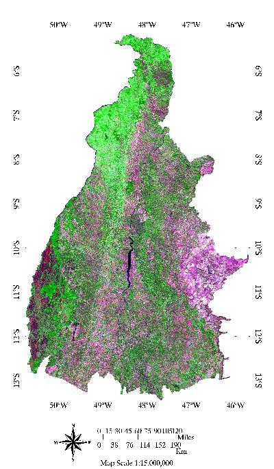 Na região norte do Estado, a precipitação é intensa, diminuindo para o sul e sudeste (Nimer, 1977).