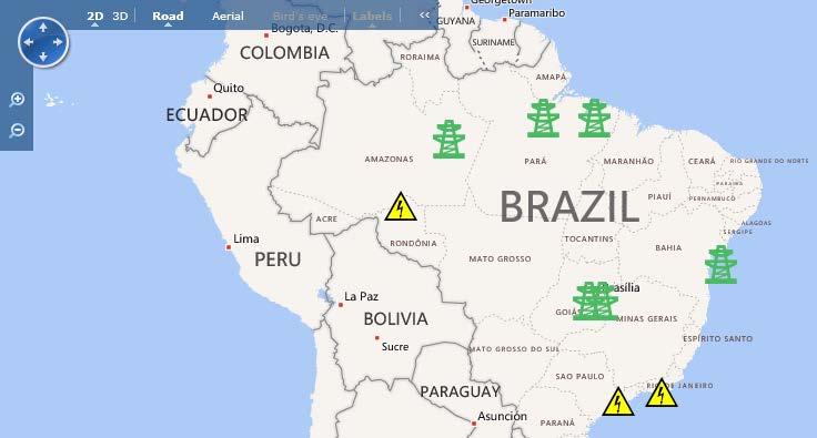 Visualização de Ativos no Mapa Atributos de coordenada por ativo