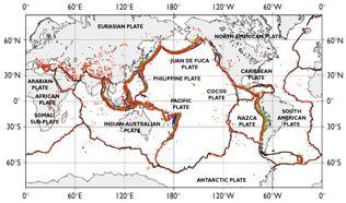 Sismicidade global 1963 2000 A sísmicidade e o vulcanismo