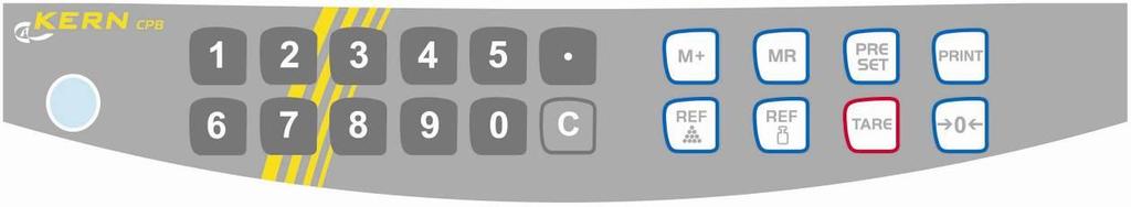 2.2 Revisão do teclado Escolha Função Teclas de dígitos Tecla de anulação Chamada do modo de número-alvo de peças e modo de peso-alvo Adição à memória da soma Abertura da memória de soma