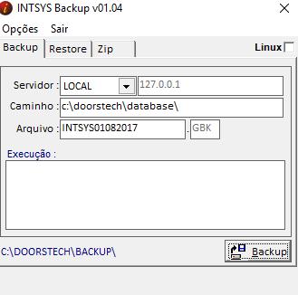 Backup Geração Digite em Arquivo, um título para o seu arquivo de backup, como por exemplo: (01-08-2017) em o sistema abrirá uma janela onde você determinará o local da cópia de segurança, após