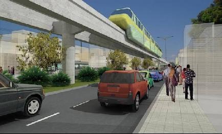 Seleção de solução de mobilidade urbana Principais características do monotrilho Via segregada elevada Design Moderno Estrutura leve sobre