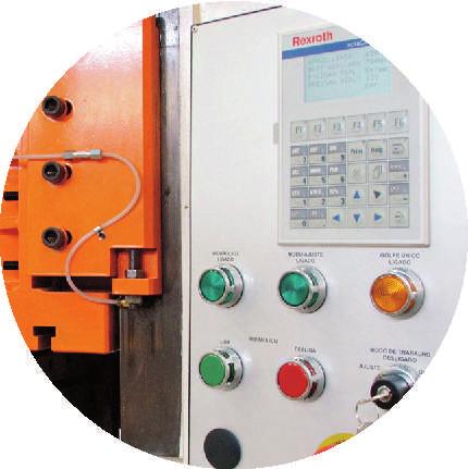 PRENSAS HIDRÁULICAS TIPO H Tipo H com plataforma superior para manutenção Com guias prismáticas de 8 faces construídas