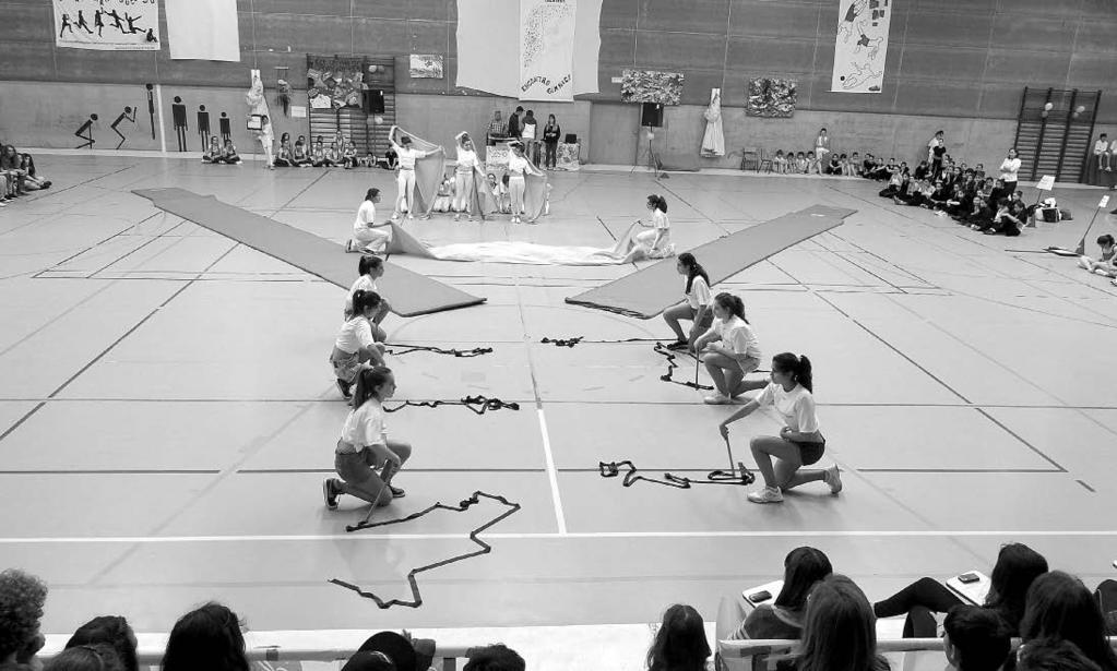 Vieira de Araújo (Vieira do Minho). O grupo de nível avançado participou, com duas coreografias, no Encontro Gímnico Distrital na Escola Sec.