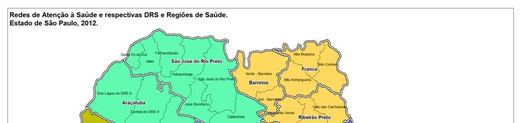 33 Figura 2 Redes Regionais de Atenção à Saúde de São Paulo. Fonte: Secretaria do Estado de Saúde/SP. 3.4.