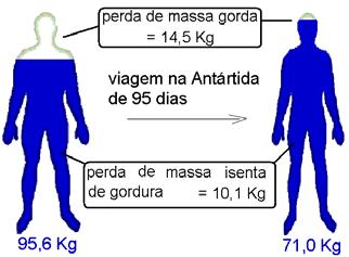 A variação no tempo da massa dos diferentes compartimentos do organismo (massa gorda e massa isenta de gordura) pode servir para saber se existe balanço energético positivo, nulo ou negativo e para