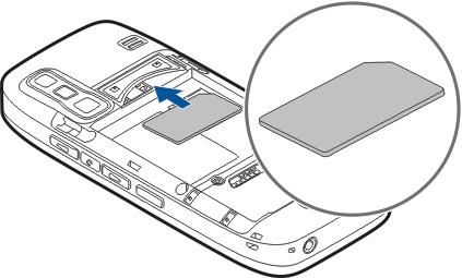 Cartão SIM, bateria, carregar, cartão de memória Junte as peças e comece já a utilizar o seu Nokia E75. Inserir o cartão SIM e a bateria 1.
