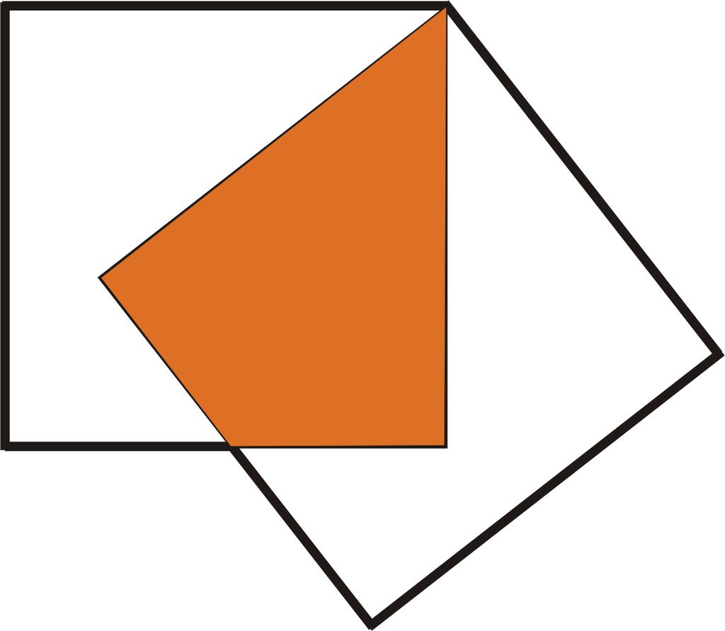 6. A figura ao lado é formada por dois quadrados de área 400 cm cada um, parcialmente sobrepostos, de modo que o perímetro da figura (linha mais grossa) é igual 100 cm.