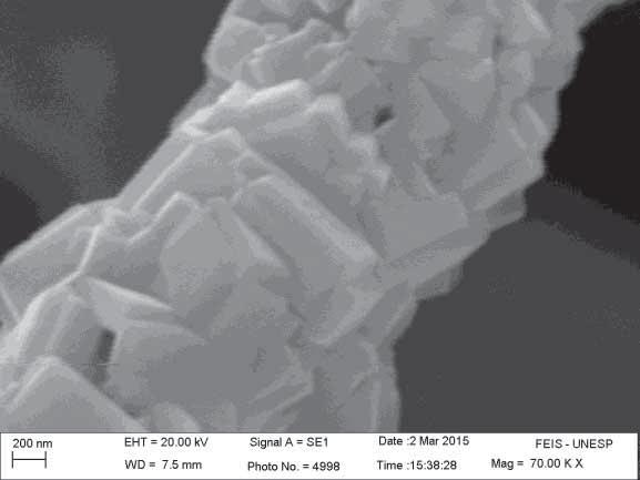 Figura 34- Nanofibras puras de TiO2 obtidas após o tratamento de 400 C. Fonte: Próprio autor.