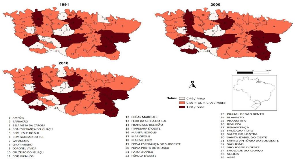 população urbana para todos os municípios da região, por meio dela ela nota-se que a concentração da população urbana no conjunto da área não sofreu muitas alterações no período analisado.