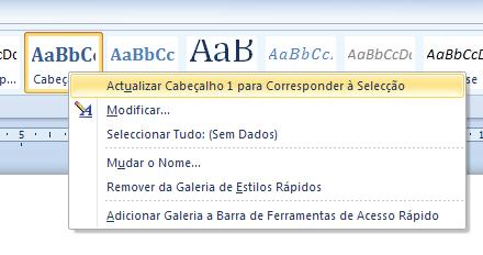 Modificar Estilos de cabeçalhos É possível alterar os estilos pré-definidos para cada nível de cabeçalho, controlando o tipo, o tamanho, a cor do texto e do fundo, as margens, entre outros elementos.