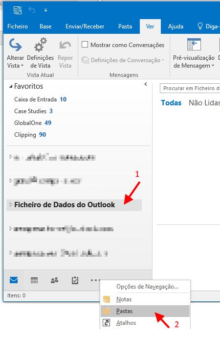 Passo 7) Depois, identifique a pasta IMAP de raiz; provavelmente será Caixa de Entrada, Inbox ou similar. Depois (mas só depois!