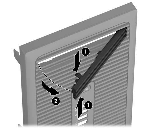 Remoção da tampa do painel de uma unidade óptica fina Em alguns modelos, há uma tampa de painel que cobre o compartimento para unidade óptica fina.