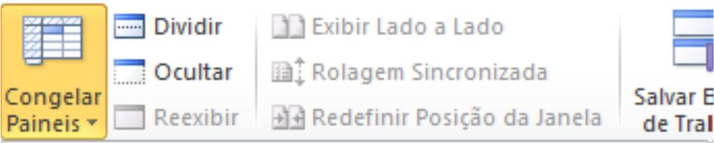 Congelar Painéis Algumas planilhas quando muito longas necessitam que sejam mantidos seus cabeçalho e primeiras