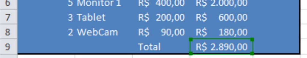 No exemplo acima foi possível travar toda a células, existem casos em que será necessário travar somente a linha e