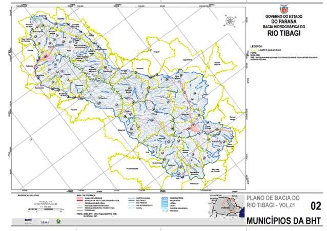 45 Figura 2 Municípios que compõe o Comitê da Bacia Hidrográfica do Rio Tibagi/Pr Fonte:(AGUASPARANÁ, 2015) A mesa provisória teve a incumbência de promover o chamamento dos membros que comporiam o