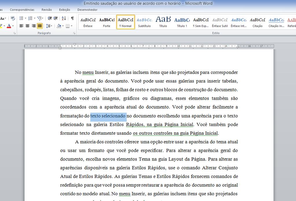 Selecione uma palavra ou um trecho do texto.