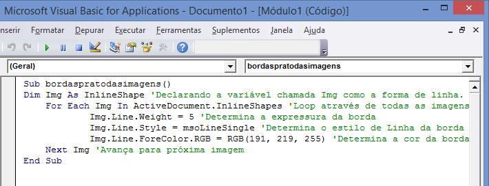 Observe como ficará a macro na janela de Código: Feche o Editor do