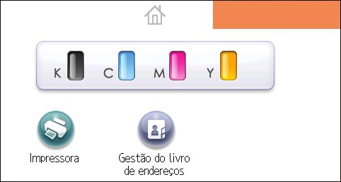 Guia dos Nomes e Funções dos Componentes Utilizar o [Ecrã principal] Prima a tecla [Home] para visualizar o [Ecrã principal].