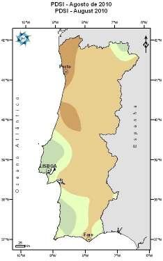 3.2 Seca Meteorológica No final do Verão é de salientar o aparecimento da situação de seca meteorológica em grande parte do Continente.