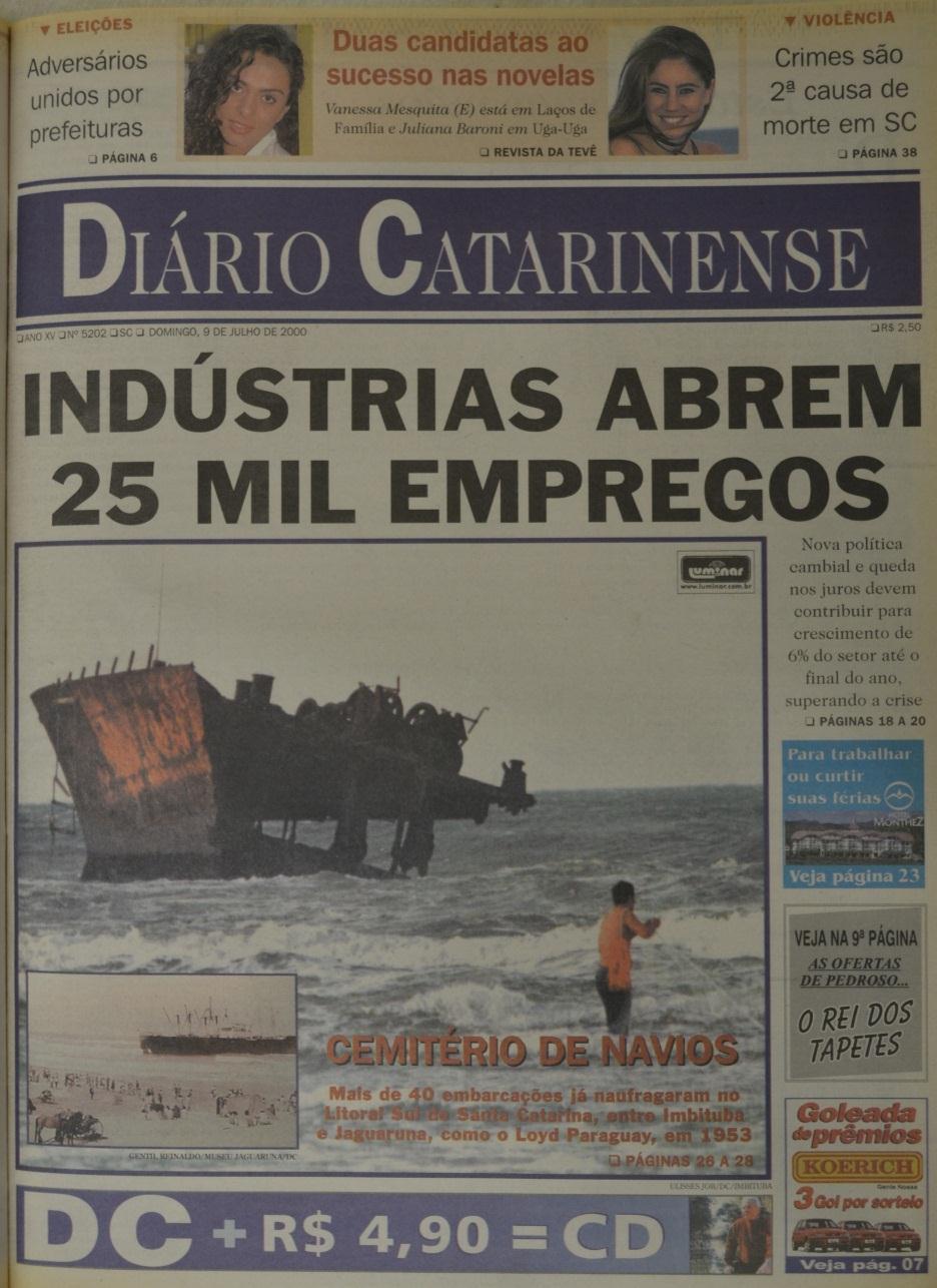 DALCIN, Cristiano Rego. Mar Catarinense guarda navios que naufragaram.