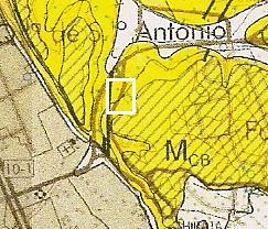 Figura 4.4 - Extracto da carta geológica de Portugal, na escala 1:50 000, com destaque na zona de recolha.