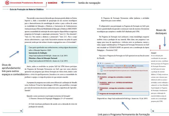 Figura 3: Exemplo de elementos extratextuais do Guia de Estudos.