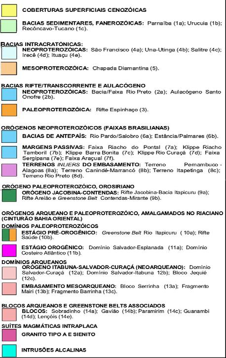 Figura 2.25 Domínios tectônicos do Estado da Bahia (Delgado et al.