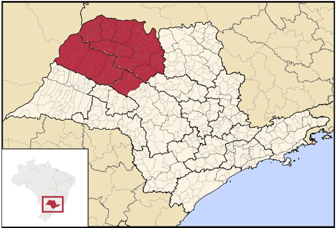 1. Introdução A região noroeste do estado de São Paulo abrange cerca de 50.000 km 2 e é formada por cento e cinquenta e três municípios, distribuídos em doze microrregiões (Figura 1).