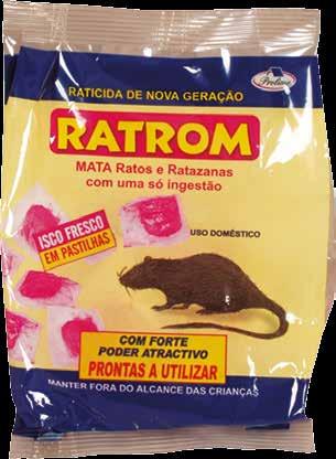 RATAZANAS. Contém Bromadiolona, um anticoagulante muito eficaz no combate de roedores.
