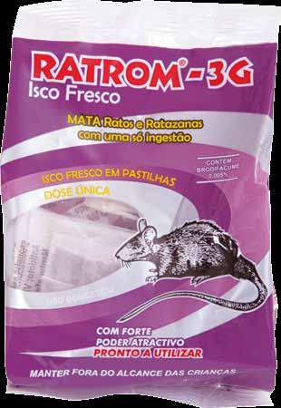 Rodenticide of single dose fresh bait, with strong attractive power.