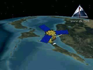 Exemplo de satélite de observação da Terra em operação (Ikonos).