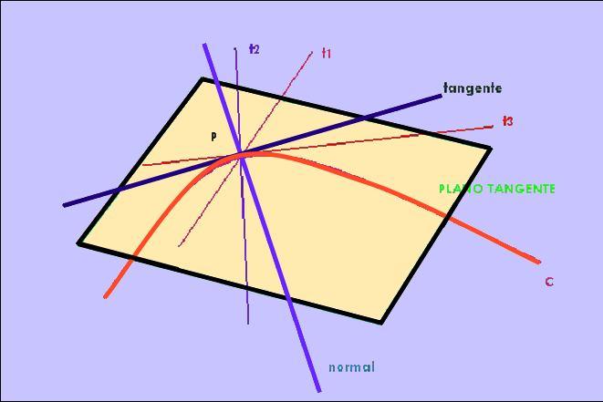 Plano tangente a uma curva num ponto da mesma é o plano que