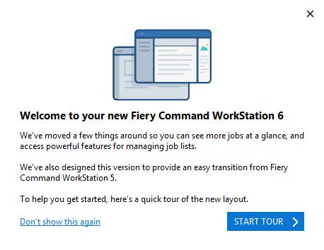 Tour de boas-vindas A Command WorkStation 6 oferece um tour de boas-vindas que apresenta as principais mudanças da nova interface, assim os usuários se familiarizam rapidamente e podem navegar pela