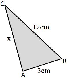 5) As medidas dos lados de um ABC são números inteiros positivos. Se AC = 3cm e BC = 8cm, quais são as possíveis medidas do lado AB?