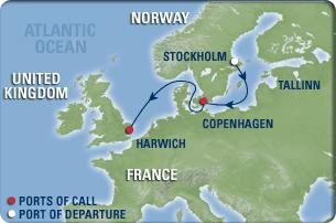 Aparecem assim, nos itinerários dos navios de cruzeiro que escalam Dover/Mediterrâneo/Dover Dover/Atlântico/Dover Lisboa dois itinerários com início e fim em portos do