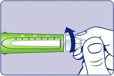 Rosquear a agulha B Sempre use uma agulha nova para cada injeção para garantir a aplicação da dose correta e evitar contaminações.