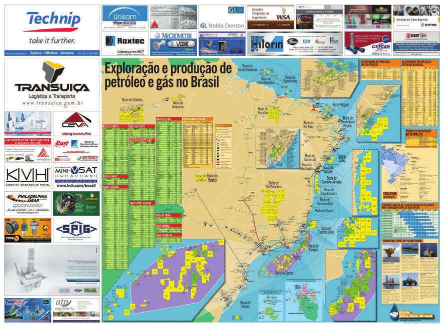 Já foram publicados também os mapas: Oportunidades de Negócios no Pré-sal, Dutos no Brasil, Exploração e Prodruçãode Petróleo e Gas no Brasil, Bacia de Campos - A Maior Infraestrutura Offshore do