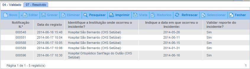 O GL deve então selecionar a notificação à qual pretende associar a notificação identificada como repetida.