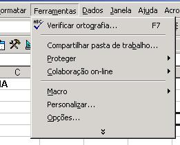 Bertolo Introdução ao Excel 11 Apertando [Entre] expõe o menu complicado seguinte: Torne o Excel menos nervoso A instalação default do Excel faz o cursor abaixar