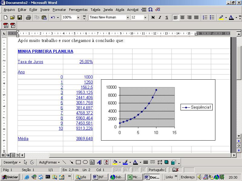 Bertolo Introdução ao Excel 21 Introduzindo uma ligação entre o Excel e o Word Usando o mesmo procedimento como acima, mas clicando a caixa Editar Colar como Hyperlink permite vincular o documento do