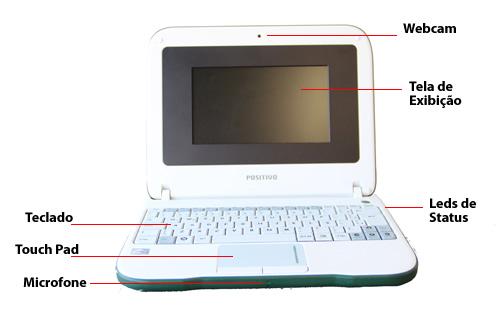 Características Físicas WebCam - permite capturar imagens e vídeos. Tela de exibição - painel LCD colorido com iluminação de fundo para exibição de textos e figuras.